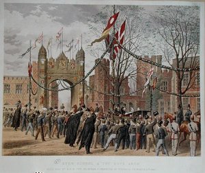 Eton School en de Boog van de Jongens. Bezoek Gebracht door H.K.H. Prinses Alexandra (1844-1925) van Denemarken, 9 maart 1863