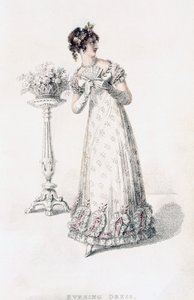 Avondjurk, modeplaat uit Ackermanns Repository of Arts