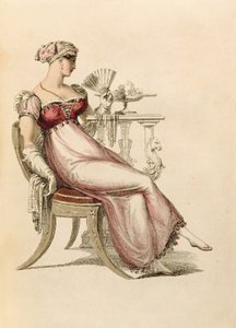 Avondjurk of baljurk, modeplaat uit Ackermanns Repository of Arts door English School