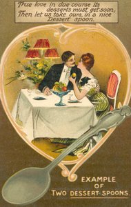Voorbeeld van twee dessertlepels
