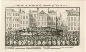 Executie van Lord Lovat (gravure) door English School