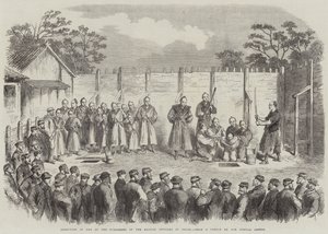 Executie van twee van de moordenaars van de Britse officieren in Japan (gravure) door English School
