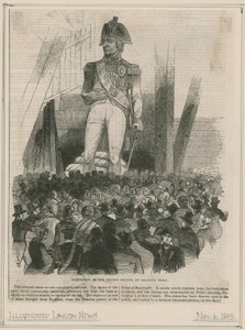 Tentoonstelling van het Nelson-standbeeld bij Charing Cross door English School