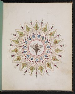 Insect binnen een ontwerp. Schetsboek met scènes uit Charles Dickens verhalen (waterverf op papier) door English School
