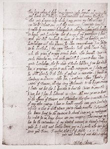 Facsimile van het handschrift van Philip Sidney op 18-jarige leeftijd, 23 maart 1572 door English School