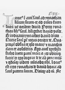 Facsimile van een pagina uit de Bijbel, gedrukt door Johannes Gutenberg, Mainz, 1456 door English School