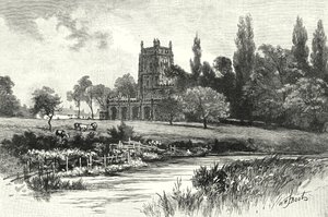 Fairford, vanaf de Colne (gravure) door English School