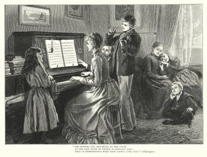 Familie die samen muziek maakt door English School