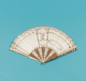 Waaier bedrukt met "Fanology or the Ladies Conversation Fan" door Charles Francis Badini, gepubliceerd 1797