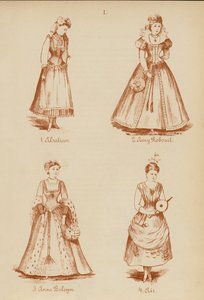 Verkleedkleding: Elzasser, Amy Robsart, Anne Boleyn, Lucht door English School