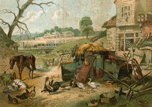 Boerderij met St Pancras Railway Station op de achtergrond