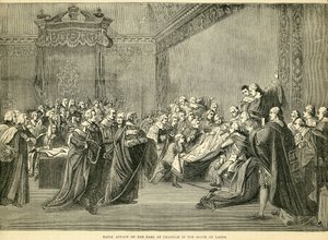 Fatale aanval op de graaf van Chatham in het Hogerhuis, 1778