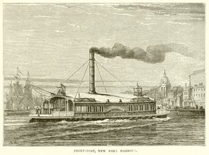 Veerboot, haven van New York door English School