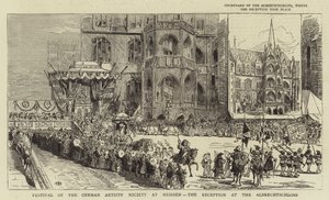 Festival van de Duitse kunstenaarsvereniging in Meissen, de receptie in het Albrechtschloss