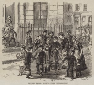 Water halen, een scène tijdens de recente vorst