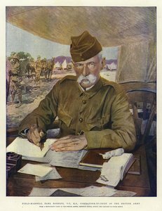 Veldmaarschalk Earl Roberts, VC, KG, opperbevelhebber van het Britse leger (kleurenlitho)