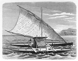 Fijiaanse dubbele kano, uit 