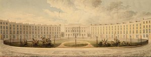 Finsbury Circus Kijkend naar het Noorden richting London Institution, c.1820