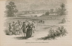 Finsbury Fields in het bewind van koningin Elizabeth I