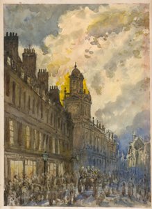 Brand in Grays Inn Lane, Londen, 20 juni 1880 door English School
