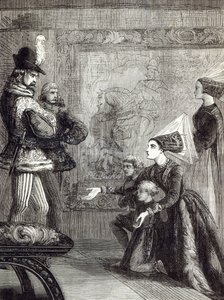 Eerste ontmoeting van Edward IV en Lady Elizabeth Gray, illustratie uit 