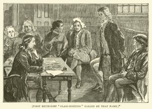 Eerste Methodist "Class-Meeting" met die naam (gravure)