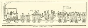 Eerste spoorwegtrein (gravure) door English School