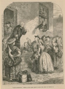 Fleet Huwelijken; scène in de Fleet Prison tijdens het bewind van Koning George II door English School