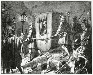 Vlucht van Keizer Karel V in 1552 voor de Protestantse Lutherse troepen onder leiding van keurvorst Maurits van Saksen, 1882