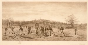 Voetbal op Harrow School, 1887 door English School