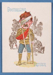 Voetballende Vader, kaart uit een Happy Families spel, ca. 1890-1900 door English School
