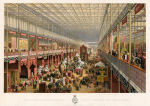 Buitenlandse Afdeling, Uitzicht naar de Transept, Grote Tentoonstelling, 1851 door English School