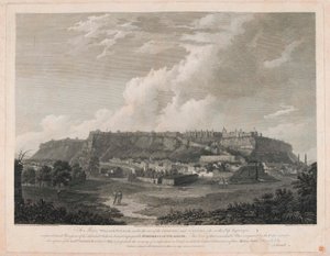Fort van Gwalior (lijngravure, gekleurd) door English School