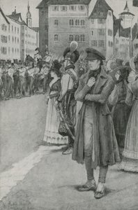 Franz Schubert luistert naar zijn muziek door English School