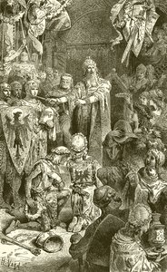 Het hof van Frederik Barbarossa in Mainz