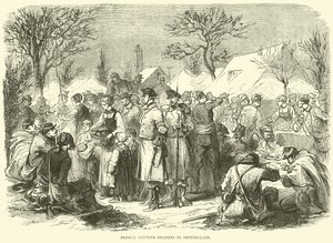 Franse vluchtende soldaten in Zwitserland, november 1870