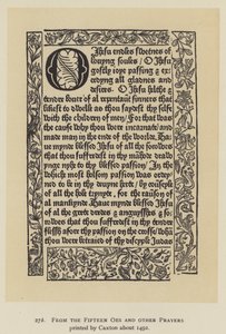 Uit de Fifteen Oes en andere gebeden gedrukt door Caxton rond 1491 (litho) door English School