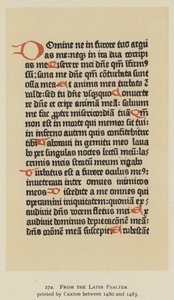 Uit de Latijnse Psalter gedrukt door Caxton tussen 1480 en 1483 door English School