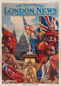 Vooromslag van The Illustrated London News, Zilveren Jubileumnummer door English School