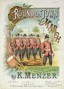 Voorkant van de partituur voor Round the Town March, door K. Menzer door English School