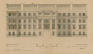 Vooraanzicht van Furnivals Inn, Holborn, Londen
