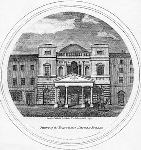 Voorzijde van het Pantheon, Oxford Street, 1795