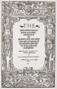 Frontispice, Het Boek van Gemeenschappelijk Gebed, 1549 door English School