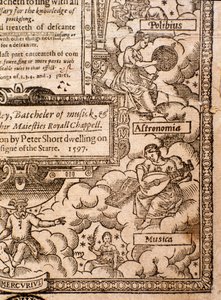 Frontispice uit A Plaine and Easie Introduction to Practicall Musicke door Thomas Morley, Detail, 1597 door English School