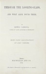 Frontispice voor Alice Through the Looking-Glass door Lewis Carroll, gepubliceerd door Macmillan, 1872 door English School