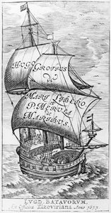 Frontispice van De mari libero, door Hugo Grotius en Paulus van Merula de Maribus, 1633 door English School