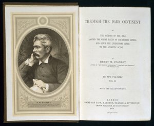 Frontispice van Door het Donkere Continent, door Henry M. Stanley, gepubliceerd in 1878