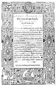 Frontispice van een Romeinse Kalender, 1591 door English School