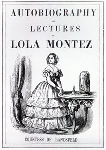 Frontispice van de Autobiografie en Lezingen van Lola Montez, Gravin van Landsfeld door English School