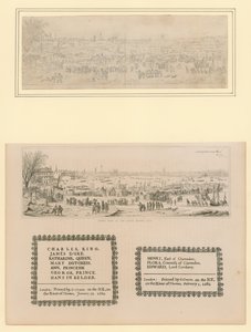 Frost Fair op de Theems, Gedrukt Souvenir voor Koning Charles II en Familie, 1684 door English School
